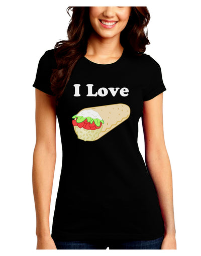 I Love Burritos - Funny Food Juniors Crew Dark T-Shirt-T-Shirts Juniors Tops-TooLoud-Black-Juniors Fitted Small-Davson Sales