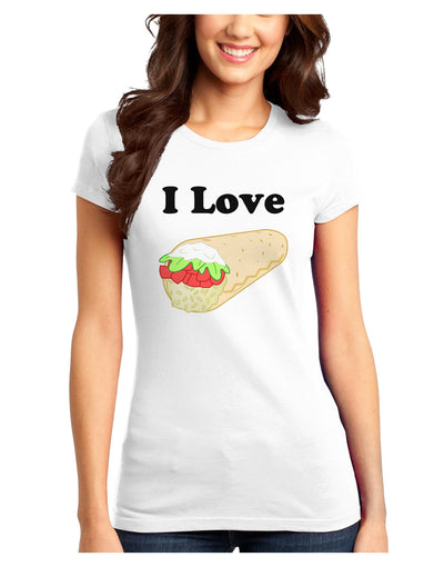 I Love Burritos - Funny Food Juniors T-Shirt-Womens Juniors T-Shirt-TooLoud-White-Juniors Fitted XS-Davson Sales