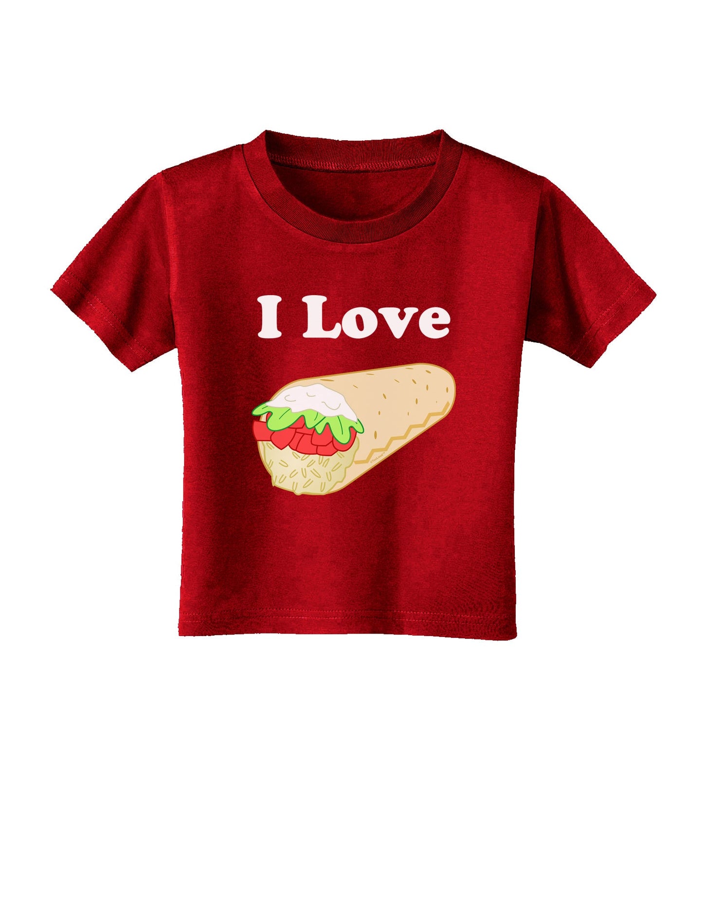 I Love Burritos - Funny Food Toddler T-Shirt Dark-Toddler T-Shirt-TooLoud-Clover-Green-06-Months-Davson Sales