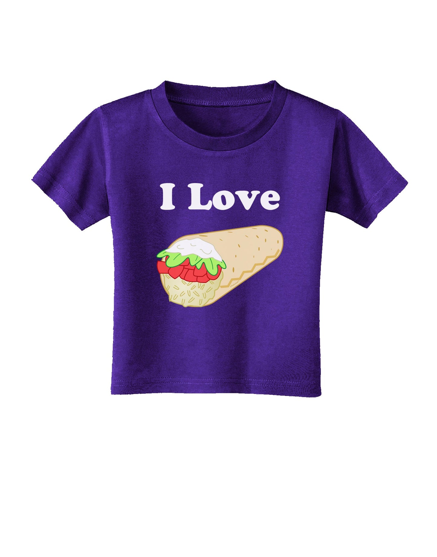 I Love Burritos - Funny Food Toddler T-Shirt Dark-Toddler T-Shirt-TooLoud-Purple-06-Months-Davson Sales