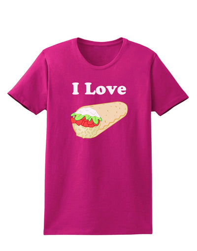 I Love Burritos - Funny Food Womens Dark T-Shirt-Womens T-Shirt-TooLoud-Hot-Pink-Small-Davson Sales