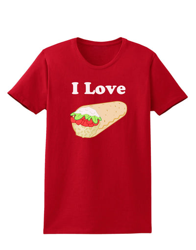 I Love Burritos - Funny Food Womens Dark T-Shirt-Womens T-Shirt-TooLoud-Red-X-Small-Davson Sales