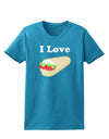 I Love Burritos - Funny Food Womens Dark T-Shirt-Womens T-Shirt-TooLoud-Turquoise-X-Small-Davson Sales