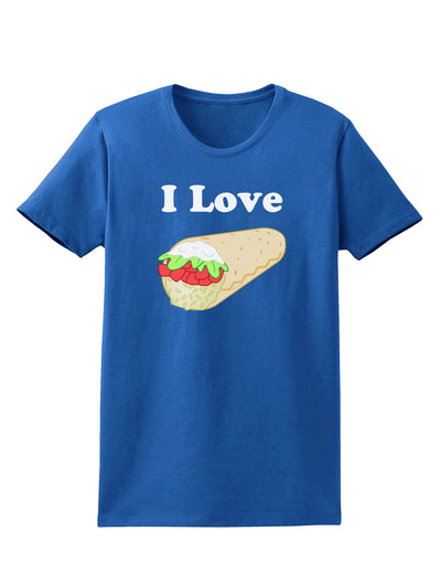 I Love Burritos - Funny Food Womens Dark T-Shirt-Womens T-Shirt-TooLoud-Royal-Blue-X-Small-Davson Sales