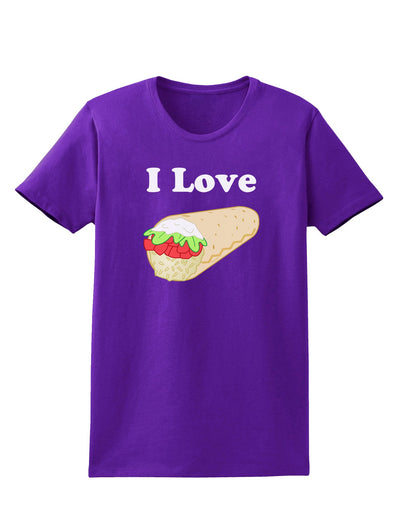 I Love Burritos - Funny Food Womens Dark T-Shirt-Womens T-Shirt-TooLoud-Purple-X-Small-Davson Sales