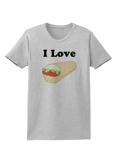 I Love Burritos - Funny Food Womens T-Shirt-Womens T-Shirt-TooLoud-AshGray-X-Small-Davson Sales