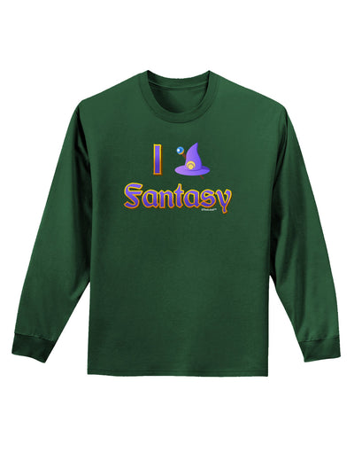 I Love Fantasy Adult Long Sleeve Dark T-Shirt-TooLoud-Dark-Green-Small-Davson Sales