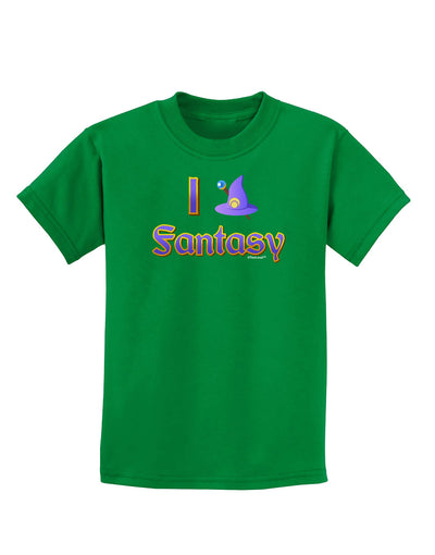 I Love Fantasy Childrens Dark T-Shirt-Childrens T-Shirt-TooLoud-Kelly-Green-X-Small-Davson Sales