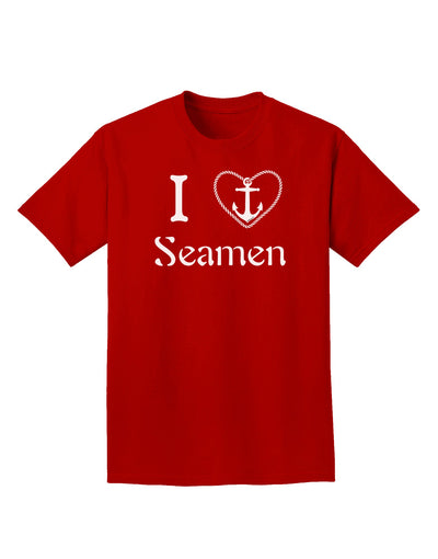 I Love Heart Anchor Seamen Adult Dark T-Shirt-Mens T-Shirt-TooLoud-Red-Small-Davson Sales