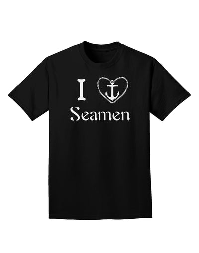 I Love Heart Anchor Seamen Adult Dark T-Shirt-Mens T-Shirt-TooLoud-Black-Small-Davson Sales