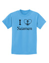 I Love Heart Anchor Seamen Childrens T-Shirt-Childrens T-Shirt-TooLoud-Aquatic-Blue-X-Small-Davson Sales