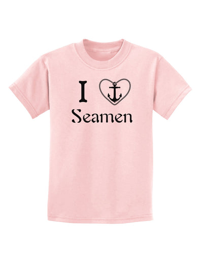 I Love Heart Anchor Seamen Childrens T-Shirt-Childrens T-Shirt-TooLoud-PalePink-X-Small-Davson Sales