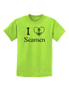 I Love Heart Anchor Seamen Childrens T-Shirt-Childrens T-Shirt-TooLoud-Lime-Green-X-Small-Davson Sales