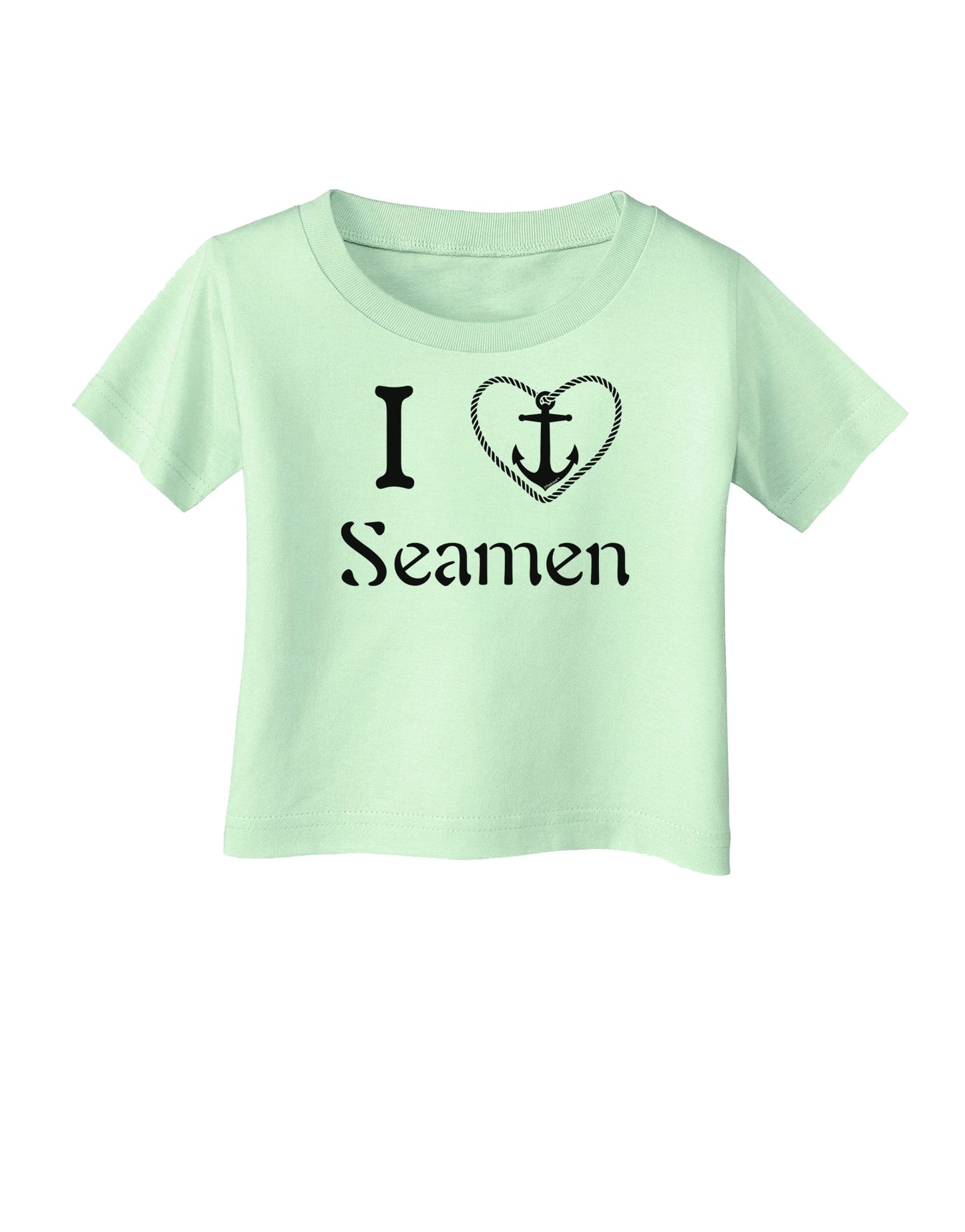 I Love Heart Anchor Seamen Infant T-Shirt-Infant T-Shirt-TooLoud-Light-Green-06-Months-Davson Sales