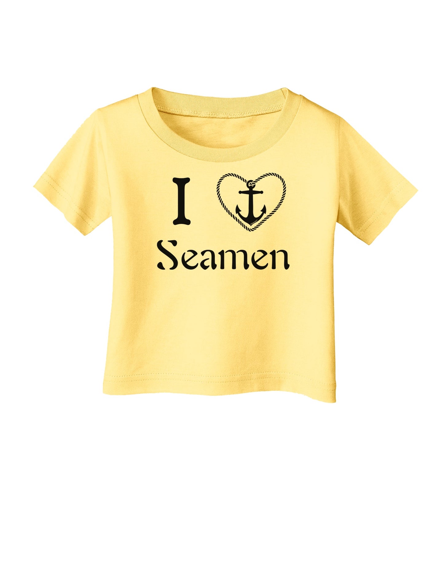 I Love Heart Anchor Seamen Infant T-Shirt-Infant T-Shirt-TooLoud-Daffodil-Yellow-06-Months-Davson Sales