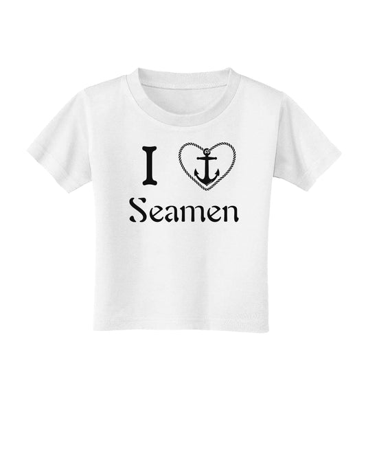 I Love Heart Anchor Seamen Toddler T-Shirt-Toddler T-Shirt-TooLoud-White-2T-Davson Sales