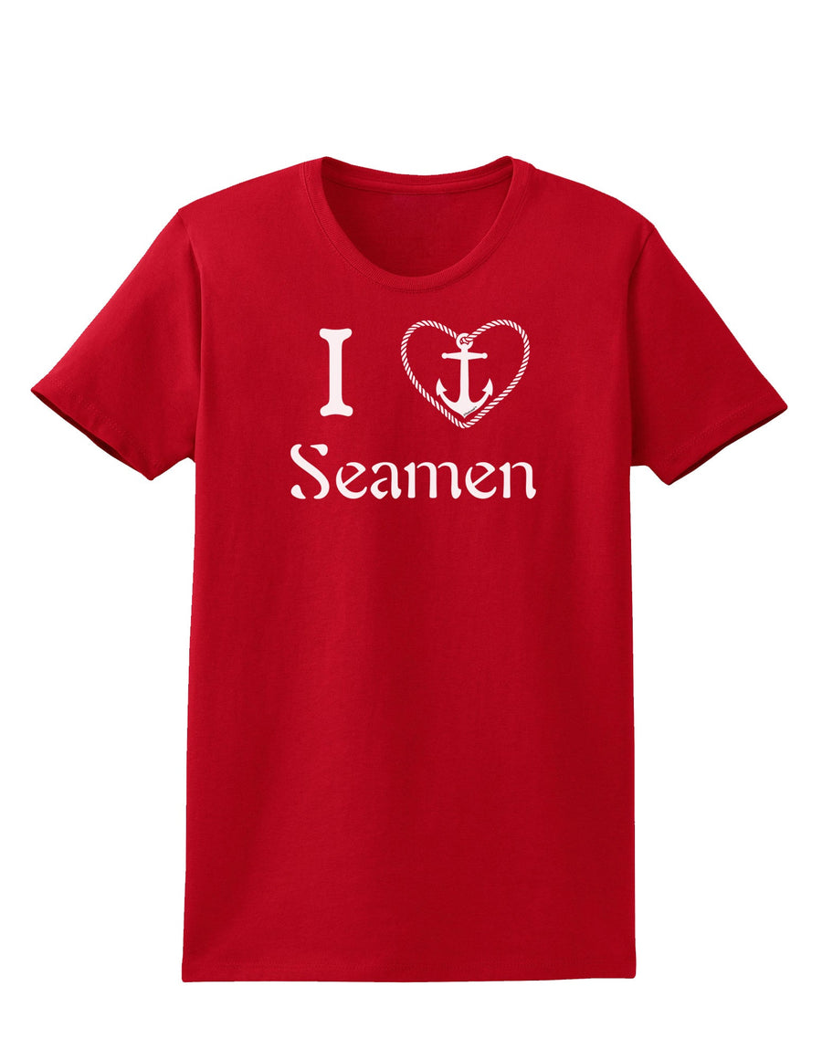 I Love Heart Anchor Seamen Womens Dark T-Shirt-TooLoud-Black-X-Small-Davson Sales