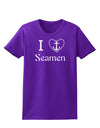 I Love Heart Anchor Seamen Womens Dark T-Shirt-TooLoud-Purple-X-Small-Davson Sales