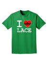 I Love Heart Lace Adult Dark T-Shirt-Mens T-Shirt-TooLoud-Kelly-Green-Small-Davson Sales