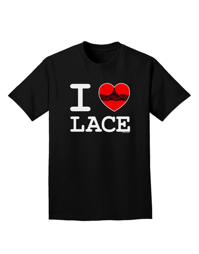 I Love Heart Lace Adult Dark T-Shirt-Mens T-Shirt-TooLoud-Black-Small-Davson Sales