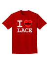 I Love Heart Lace Adult Dark T-Shirt-Mens T-Shirt-TooLoud-Red-Small-Davson Sales