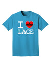 I Love Heart Lace Adult Dark T-Shirt-Mens T-Shirt-TooLoud-Turquoise-Small-Davson Sales