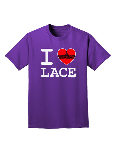 I Love Heart Lace Adult Dark T-Shirt-Mens T-Shirt-TooLoud-Purple-Small-Davson Sales