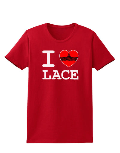 I Love Heart Lace Womens Dark T-Shirt-TooLoud-Red-X-Small-Davson Sales