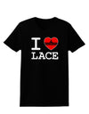 I Love Heart Lace Womens Dark T-Shirt-TooLoud-Black-X-Small-Davson Sales