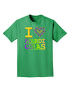 I Love Heart Mardi Gras Adult Dark T-Shirt-Mens T-Shirt-TooLoud-Kelly-Green-Small-Davson Sales