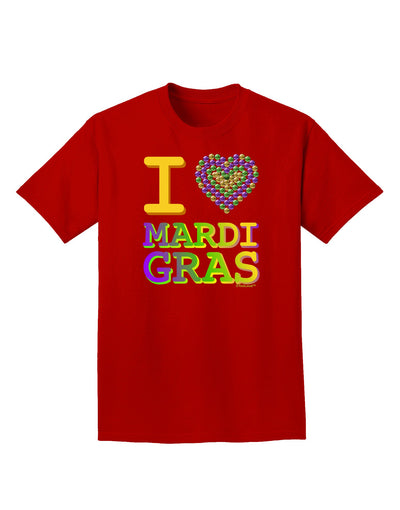 I Love Heart Mardi Gras Adult Dark T-Shirt-Mens T-Shirt-TooLoud-Red-Small-Davson Sales