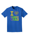 I Love Heart Mardi Gras Adult Dark T-Shirt-Mens T-Shirt-TooLoud-Royal-Blue-Small-Davson Sales