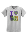 I Love Heart Mardi Gras Childrens T-Shirt-Childrens T-Shirt-TooLoud-AshGray-X-Small-Davson Sales