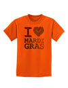 I Love Heart Mardi Gras Childrens T-Shirt-Childrens T-Shirt-TooLoud-Orange-X-Small-Davson Sales