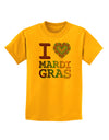 I Love Heart Mardi Gras Childrens T-Shirt-Childrens T-Shirt-TooLoud-Gold-X-Small-Davson Sales