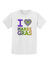 I Love Heart Mardi Gras Childrens T-Shirt-Childrens T-Shirt-TooLoud-White-X-Small-Davson Sales