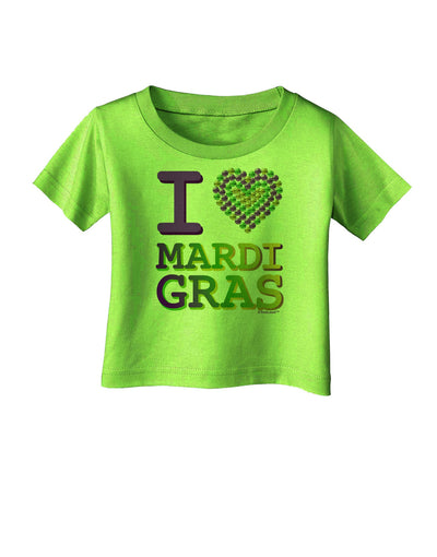 I Love Heart Mardi Gras Infant T-Shirt-Infant T-Shirt-TooLoud-Lime-Green-06-Months-Davson Sales