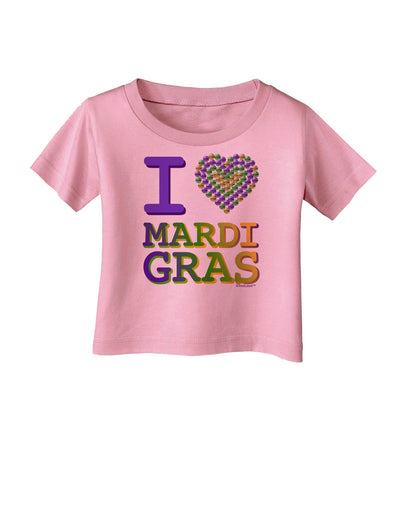 I Love Heart Mardi Gras Infant T-Shirt-Infant T-Shirt-TooLoud-Candy-Pink-06-Months-Davson Sales