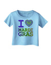 I Love Heart Mardi Gras Infant T-Shirt-Infant T-Shirt-TooLoud-Aquatic-Blue-06-Months-Davson Sales