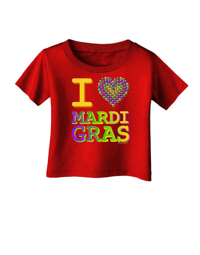 I Love Heart Mardi Gras Infant T-Shirt Dark-Infant T-Shirt-TooLoud-Red-06-Months-Davson Sales