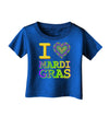 I Love Heart Mardi Gras Infant T-Shirt Dark-Infant T-Shirt-TooLoud-Royal-Blue-06-Months-Davson Sales