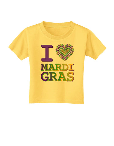 I Love Heart Mardi Gras Toddler T-Shirt-Toddler T-Shirt-TooLoud-Yellow-2T-Davson Sales