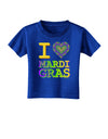 I Love Heart Mardi Gras Toddler T-Shirt Dark-Toddler T-Shirt-TooLoud-Royal-Blue-2T-Davson Sales