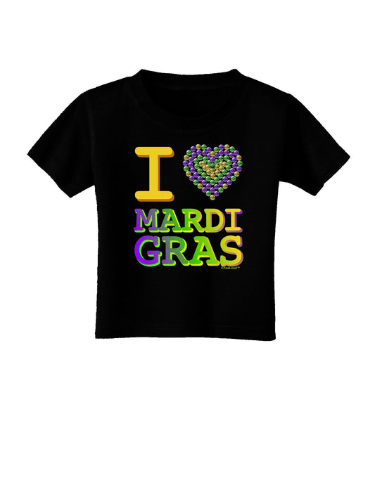 I Love Heart Mardi Gras Toddler T-Shirt Dark-Toddler T-Shirt-TooLoud-Black-2T-Davson Sales