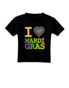 I Love Heart Mardi Gras Toddler T-Shirt Dark-Toddler T-Shirt-TooLoud-Black-2T-Davson Sales