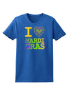 I Love Heart Mardi Gras Womens Dark T-Shirt-TooLoud-Royal-Blue-X-Small-Davson Sales