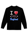 I Love Heart My Boyfriend Adult Long Sleeve Dark T-Shirt-TooLoud-Black-Small-Davson Sales