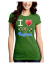 I Love Heart My Boyfriend Juniors Crew Dark T-Shirt-T-Shirts Juniors Tops-TooLoud-Kiwi-Green-Juniors Fitted Small-Davson Sales