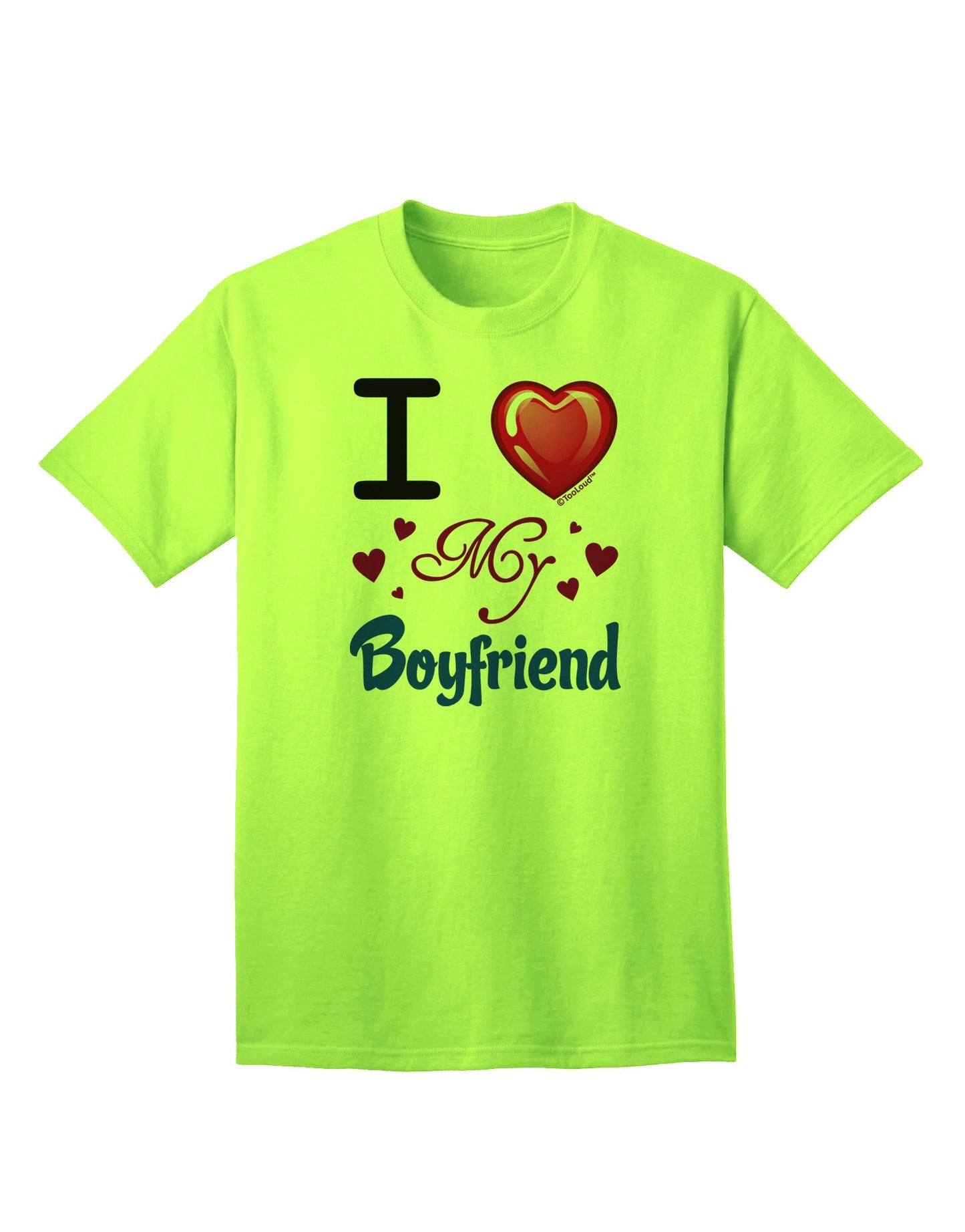I Love Heart My Boyfriend - Premium Adult T-Shirt for Expressive Partners-Mens T-shirts-TooLoud-Neon-Green-Small-Davson Sales