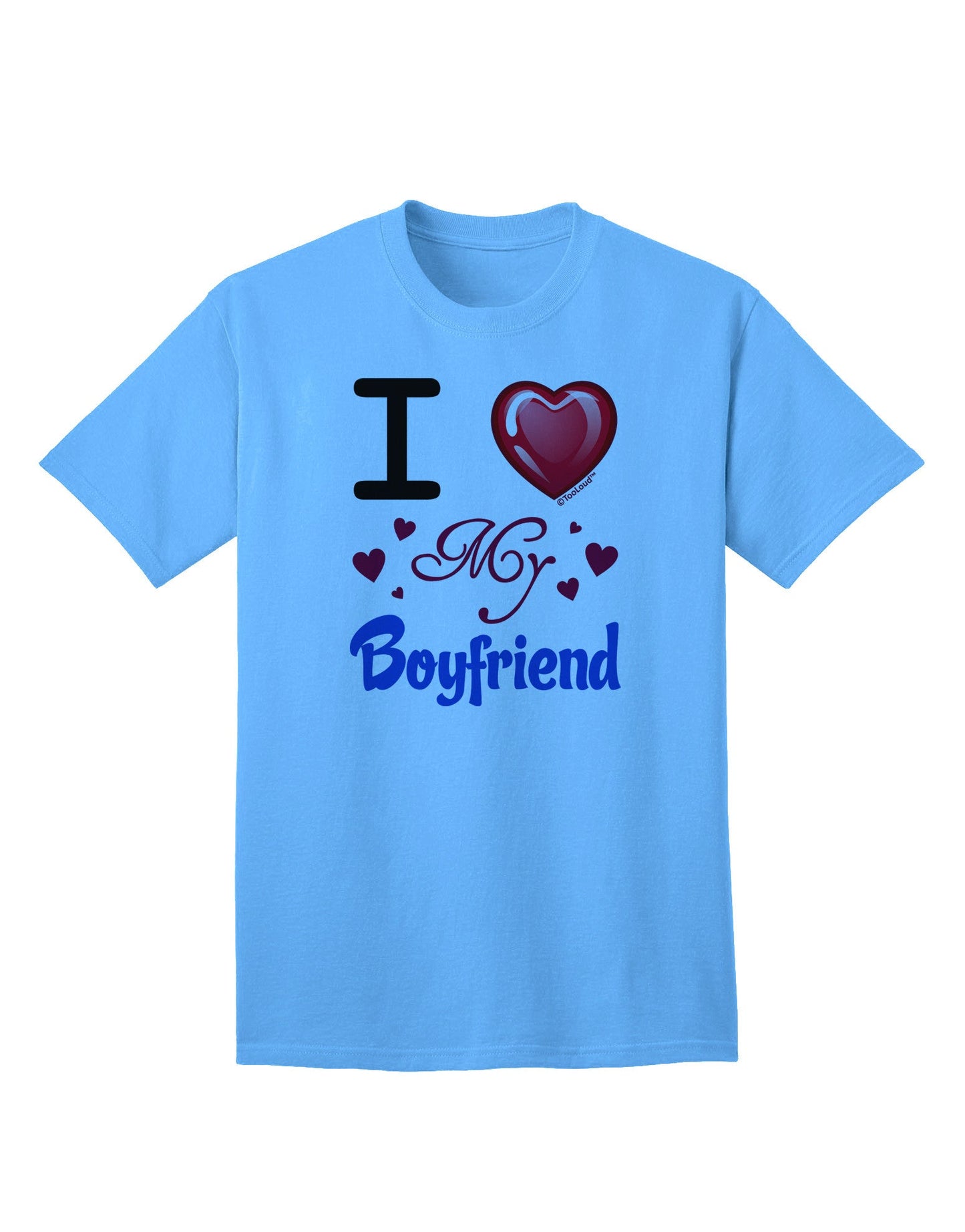 I Love Heart My Boyfriend - Premium Adult T-Shirt for Expressive Partners-Mens T-shirts-TooLoud-Aquatic-Blue-Small-Davson Sales